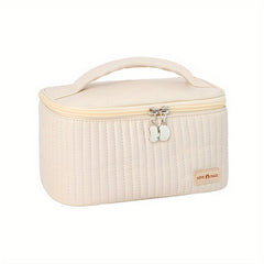 1pc Travel Makeup Bag Cosmetic Bag PU Solid Toiletry Bag Portable Storage Bag
