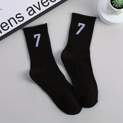 Number Print Socks Mid Tube Women's Stockings