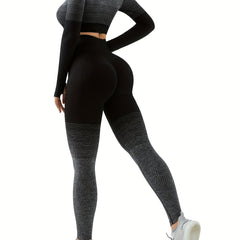 2pcs Yoga Suits Crop Top & High Waist Leggings Women's Activewear