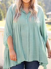 Layered Half Sleeve Loose Shirt Women's Plus Size