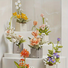Orchid Plant Building Blocks Set - Adult & Kids Flower Pot Brick Kit