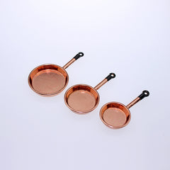 3-Piece Miniature Kitchen Pans for Dollhouse Play