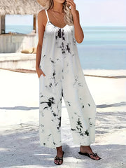 Boho Tie Dye Wide Leg Cami Jumpsuit for Women