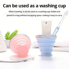 Portable Folding Silicone Water Bottle Travel Mouthwash Cup