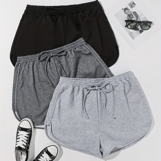 3 Pack Plus Size Casual Shorts Women's Plus
