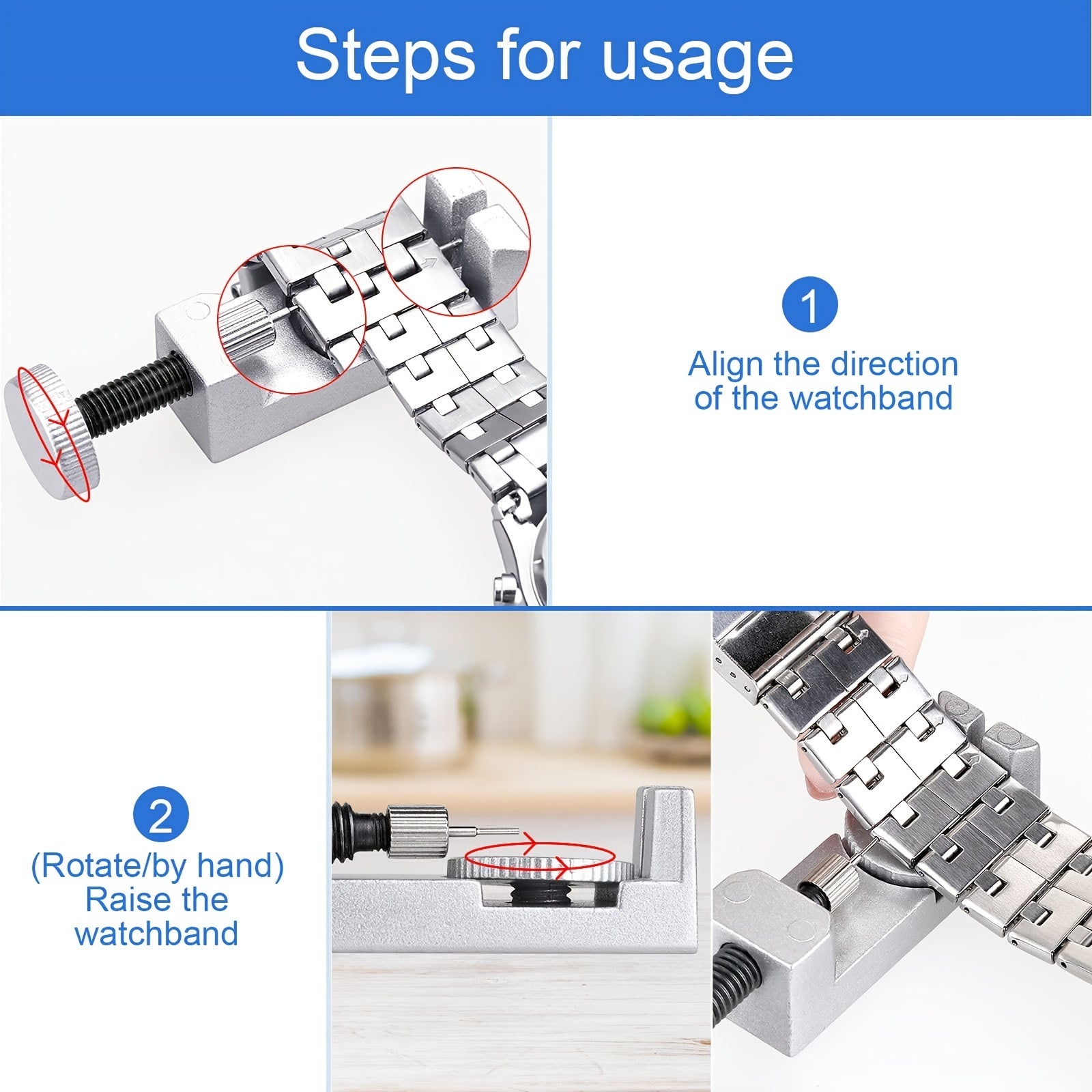 Watch Band Tool Kit for Strap Adjustment and Replacement with Link Removal Tool
