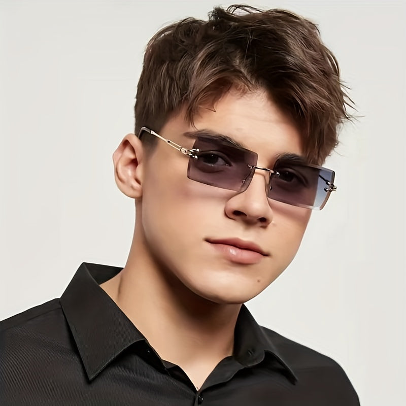 Men's Rimless Sunglasses Mixed Lens Decorative Party Holiday Accessories
