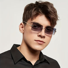 Men's Rimless Sunglasses Mixed Lens Decorative Party Holiday Accessories