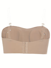 2 Pack Seamless Bandeau Bras for Women Plus Size, No Slip Ultra Soft Lightweight