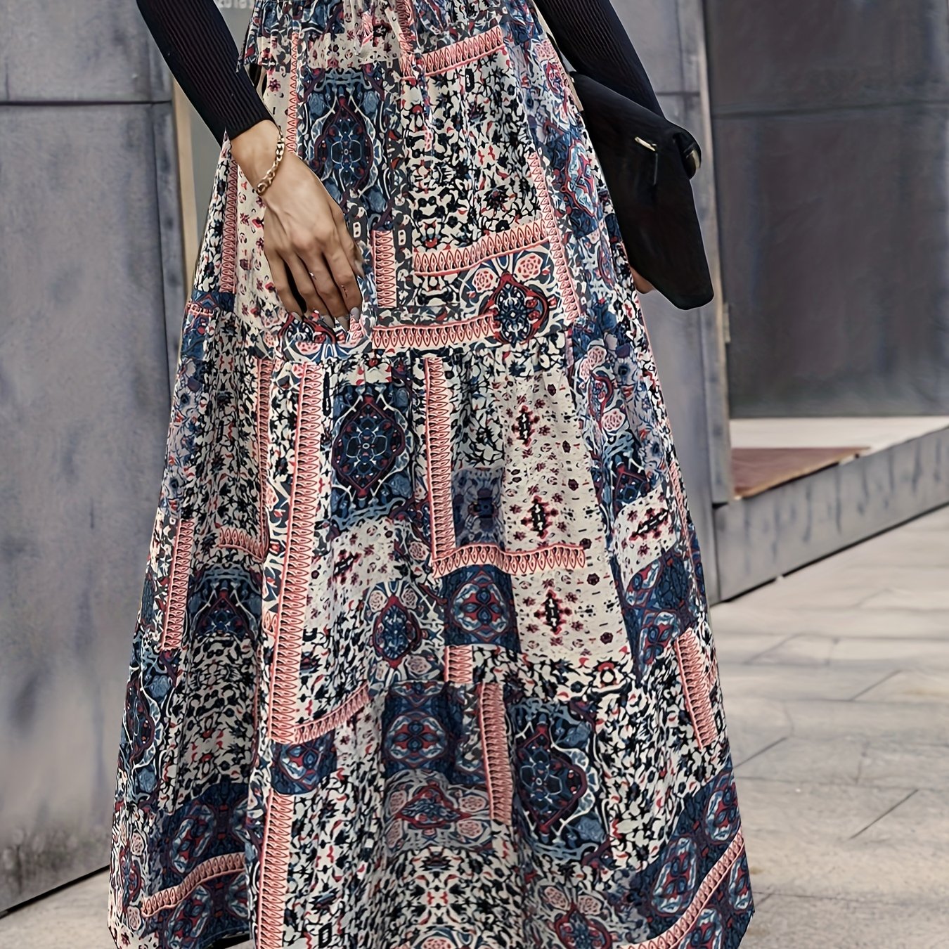 Floral Print High Waist Skirt for All Season
