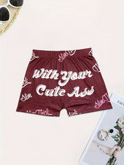 Ass Print Skinny Shorts Yoga Casual Summer Shorts