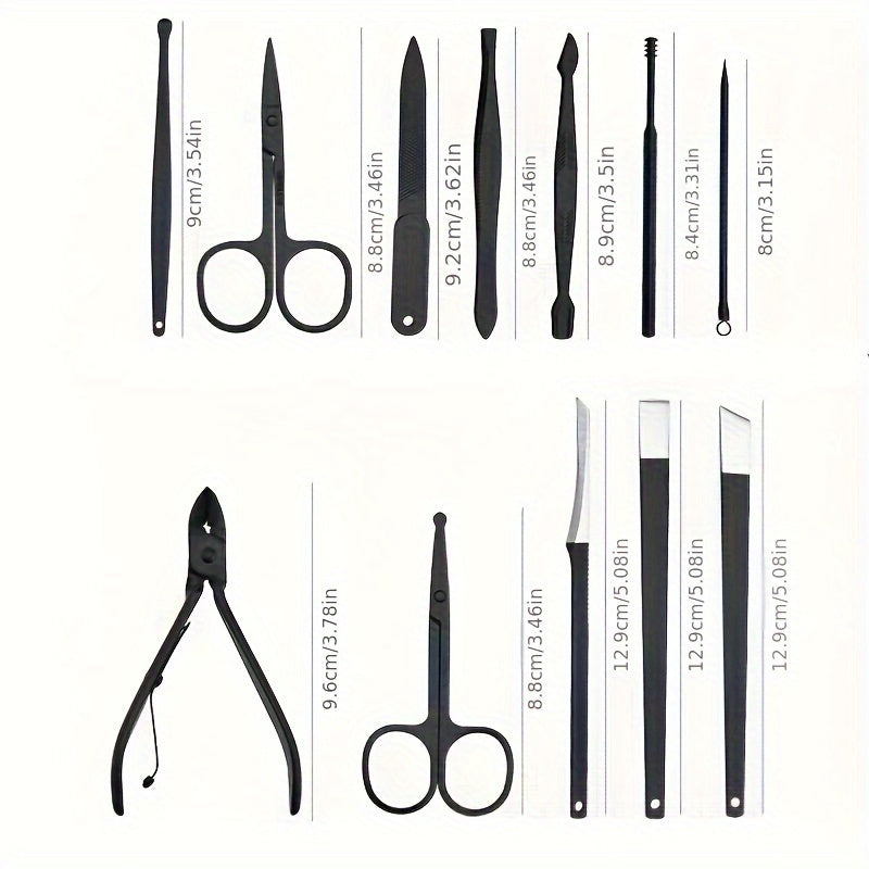 17pcs Nail Clippers Ear Cleaning Spoon Fingernail & Toenail Cutter Manicure Tool