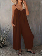Tie Dye Wide Leg Jumpsuit Sleeveless Casual Loose Jumpsuit