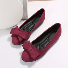 Women's Bowknot Flat Shoes Slip On Solid Shoes
