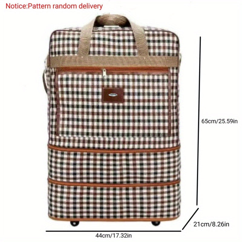 Air Checked Luggage Storage Bag Foldable Duffle Large Capacity Weekender Bag