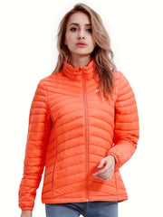 Women's Winter Puff Jacket Letter Embroidered Thermal Puff Coat