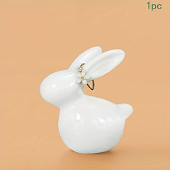 Bunny Ring Holder Ceramic Animal Jewelry Holder for Little Girl Women Home Decor