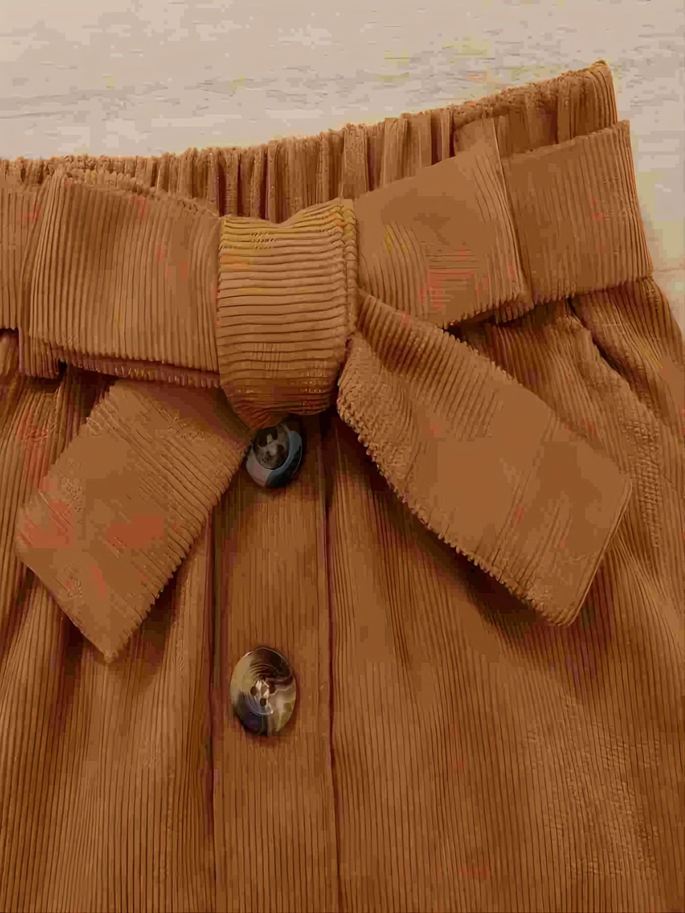 Toddler Girl's Ribbed Top & Corduroy Skirt Set Outfit for Spring Autumn