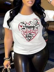 Heart Graphic Sports T shirt Round Neck Short Sleeves Workout Tops Women's Activ