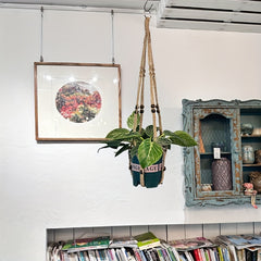 Macrame Plant Hanger Jute Hanging Planter with Wood Beads