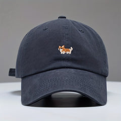 Embroidered Cartoon Puppy Baseball Cap Navy Sun Hat