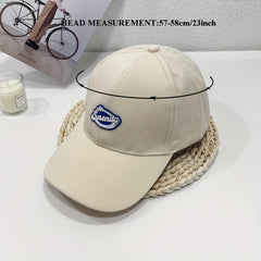 Label Decor Baseball Cap Solid Casual Couple Dad Hats Unisex Adjustable Sun Hats