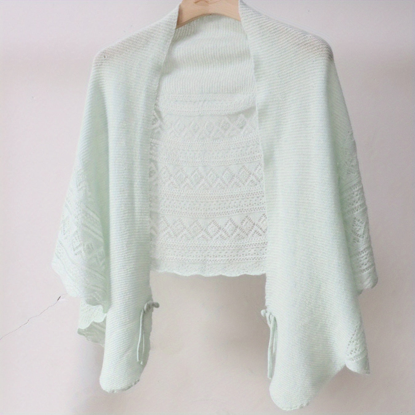 Wool Hollow Out Shawl Wrap Warm Artifact for Women