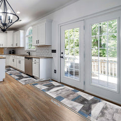 Modern Contemporary Runner Rug Abstract Laundry Room Long Oriental Hallway