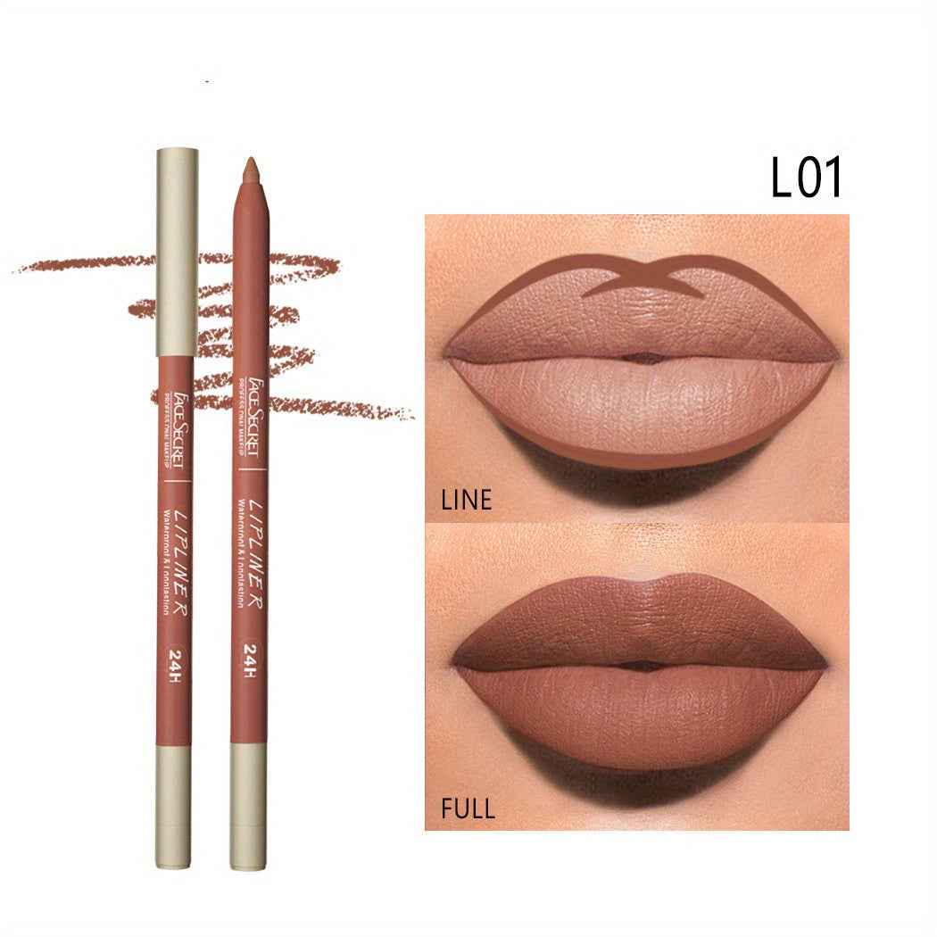 Long Lasting Lip Liner with Sharpener Waterproof Sweatproof Plumping