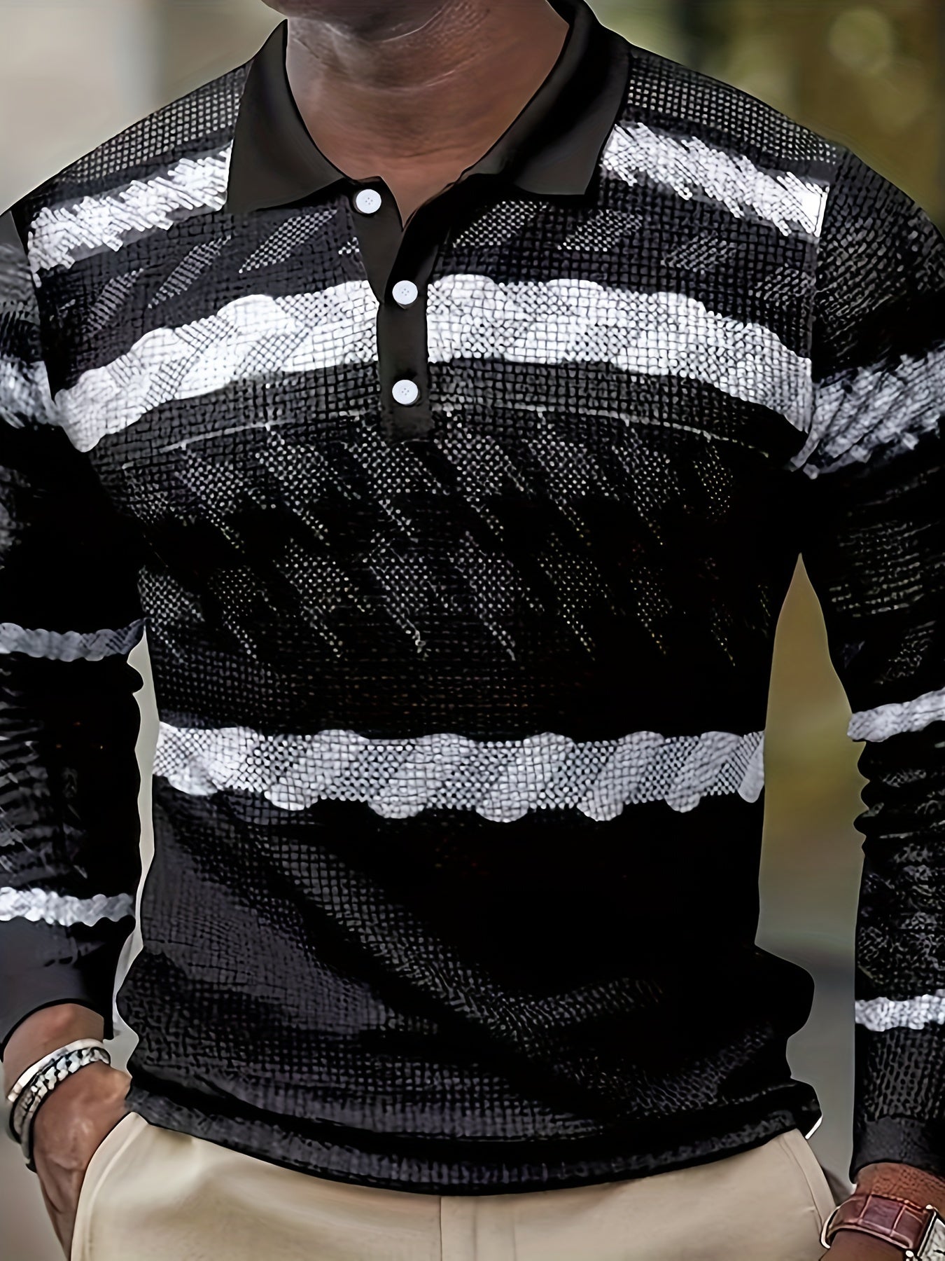 Men's Vintage Long Sleeve Shirt Casual Slightly Stretch Lapel