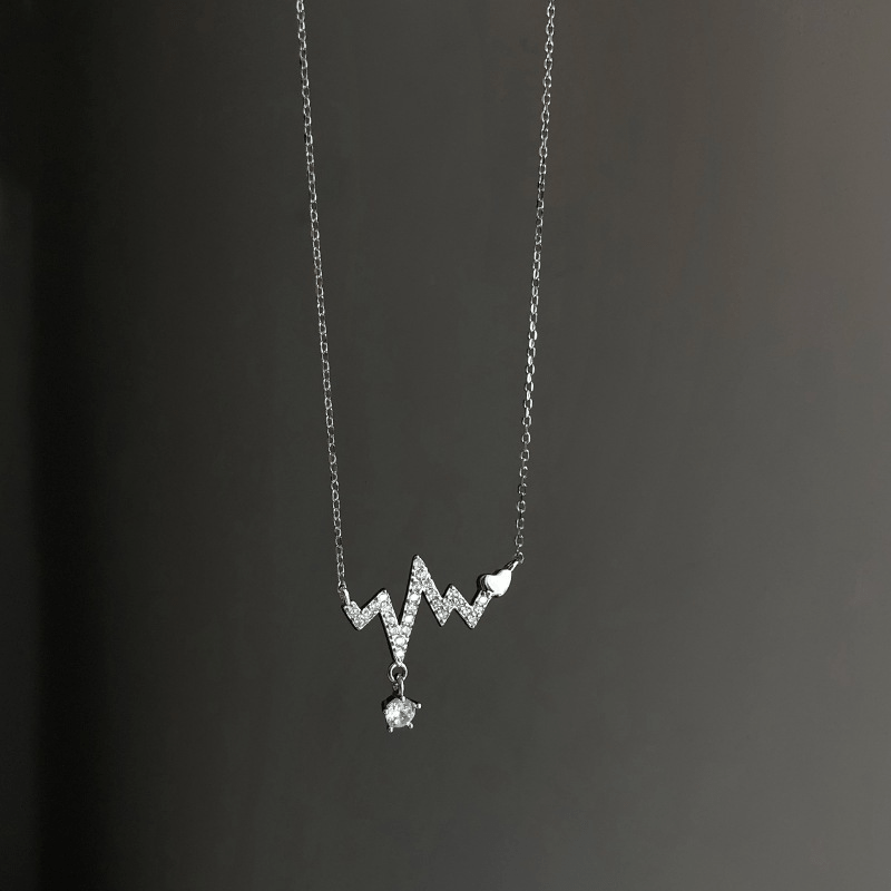 Heartbeat Pendant Necklace Geometric Clavicle Chain