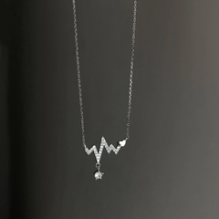 Heartbeat Pendant Necklace Geometric Clavicle Chain