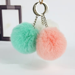Soft Pompom Charm Keychain Key Ring Pendant Ornamen