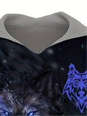 Wolf 3D Print Hoodie Men's Graphic Hooded Pullover for Autumn Winter