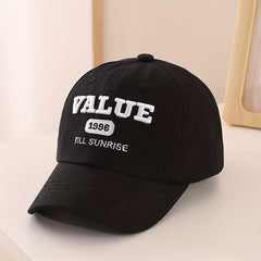 Kids Sunshade Breathable Baseball Cap With Letter Embroidery