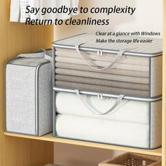 Clothes Storage Bag With Handles Non Woven Fabric Clothes Bag With Window