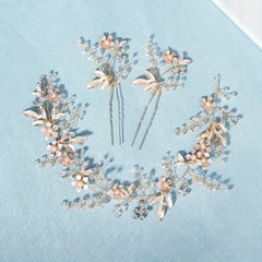 3pcs Flower & Crystal Bridal Headwear Hair Band & Pin