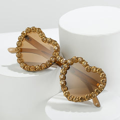 Women's Heart Rhinestones Sunglasses Party Shades