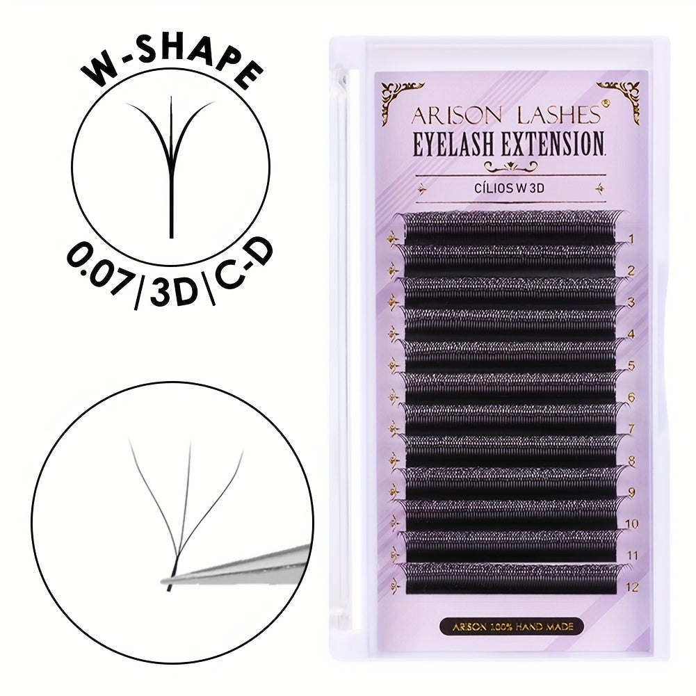 3D W Shape Lashes Premade Fans Volume Eyelashes Extension