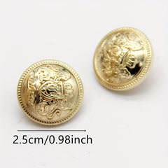 10pcs Vintage British College Style Metal Buttons for Clothing Shirt Coat Jacket
