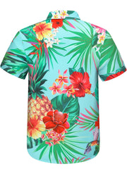 Men's Floral Hawaiian Shirt - Short Sleeve Button-Up for Summer