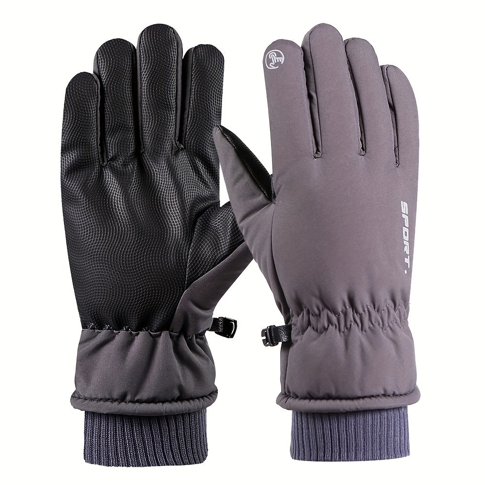 Men's Winter Ski Gloves - Warm, Waterproof, Windproof