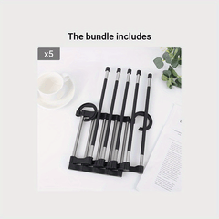 1pc 5 In 1 Magic Trouser Rack Hangers Stainless Steel Folding Pant Rack