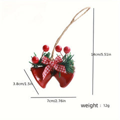 4pcs Christmas Bell Ornaments Red Green Golden Tree Decoration Gift