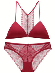 Lace Stitching Bra & Panties Set Women's Lingerie