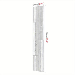 10pcs Gray Wood Peel & Stick Tiles 15x88 Waterproof for Bath & Kitchen
