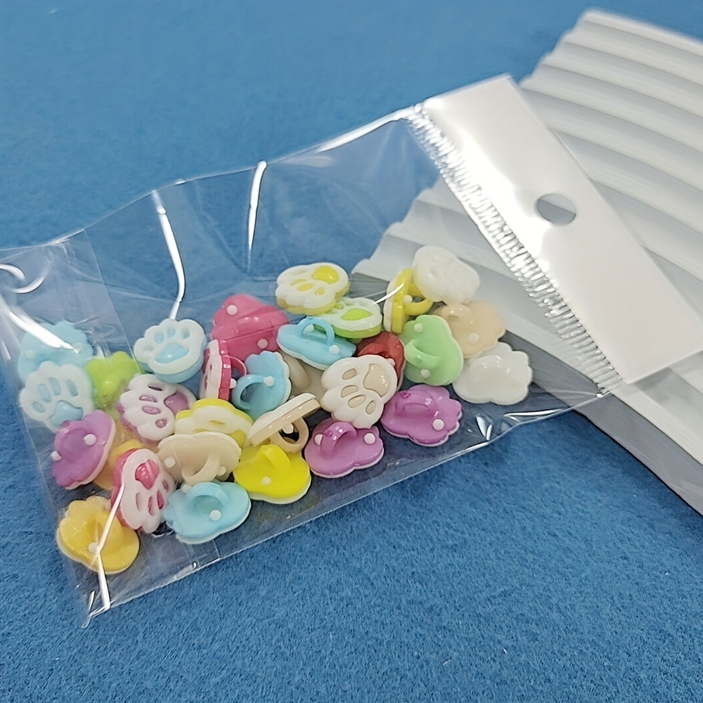 30 Mixed Colors Little Feet Plastic Buttons Sewing DIY Accessories