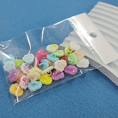 30 Mixed Colors Little Feet Plastic Buttons Sewing DIY Accessories