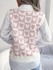 Sleeveless V-Neck Sweater Vest Loose Knit Casual Fall Winter