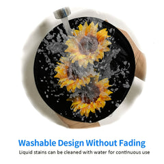 Sunflower Soft Mini Mouse Round Mouse Mat Non Slip Base Waterproof Mouse Pad
